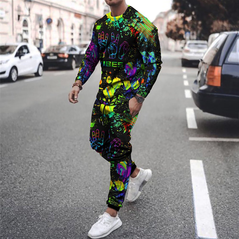 Funny New Long-sleeved Sports Two-piece Round Neck Casual Printed Men's Sweater - pokemaa9c1da14250acf1c9462c21646cd23c4