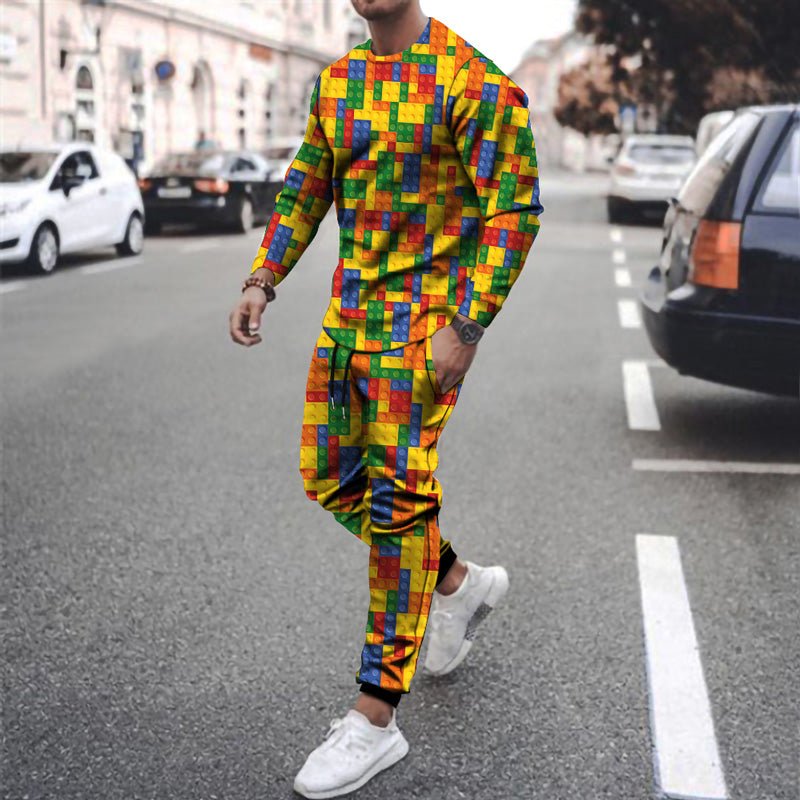 Funny New Long-sleeved Sports Two-piece Round Neck Casual Printed Men's Sweater - pokemab5b15e27c101fe7694df03f0cf8978fd