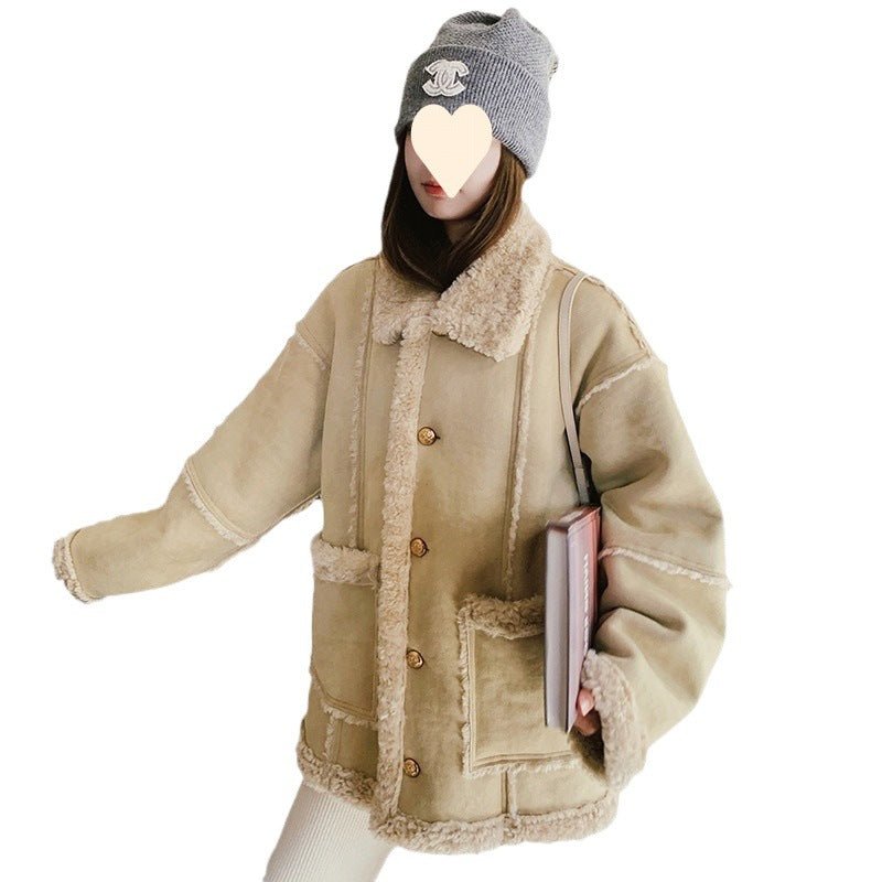 Fur-integrated Lamb Wool Coat For Women Winter - pokema8a6457548990e3ec90e57a1df276f40e