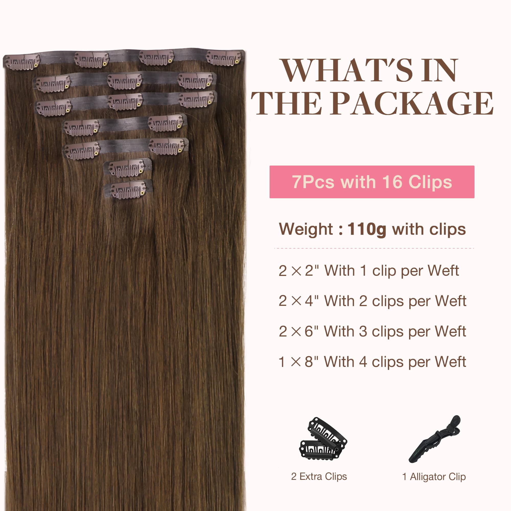 GOO GOO Clip in Hair Extensions Human Hair, 14inch 120g 7Pcs, 3/8/613 Balayage Walnut Brown to Ash Brown and Bleach Blonde, Hair extensions for women, Human Hair Extensions Clip in - pokemaGOO GOO Clip in Hair Extensions Human Hair, 14inch 120g 7Pcs, 3/8/613 Balayage Walnut Brown to Ash Brown and Bleach Blonde, Hair extensions for women, Human Hair Extensions Clip in