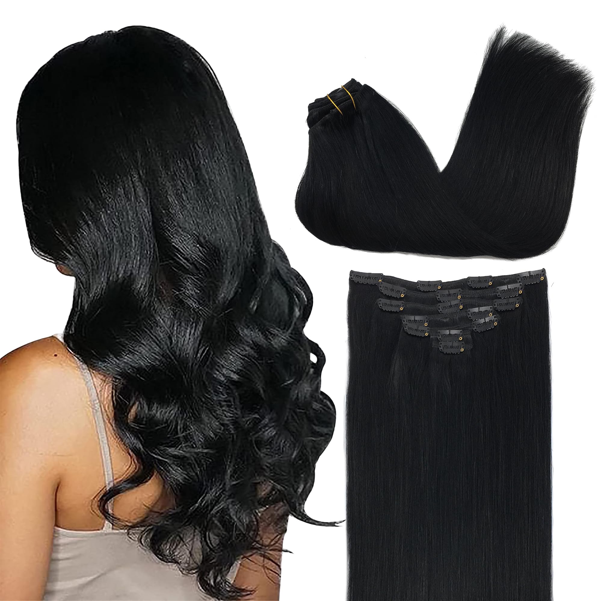 GOO GOO Clip in Hair Extensions Human Hair, 14inch 120g 7Pcs, 3/8/613 Balayage Walnut Brown to Ash Brown and Bleach Blonde, Hair extensions for women, Human Hair Extensions Clip in - pokemaGOO GOO Clip in Hair Extensions Human Hair, 14inch 120g 7Pcs, 3/8/613 Balayage Walnut Brown to Ash Brown and Bleach Blonde, Hair extensions for women, Human Hair Extensions Clip in