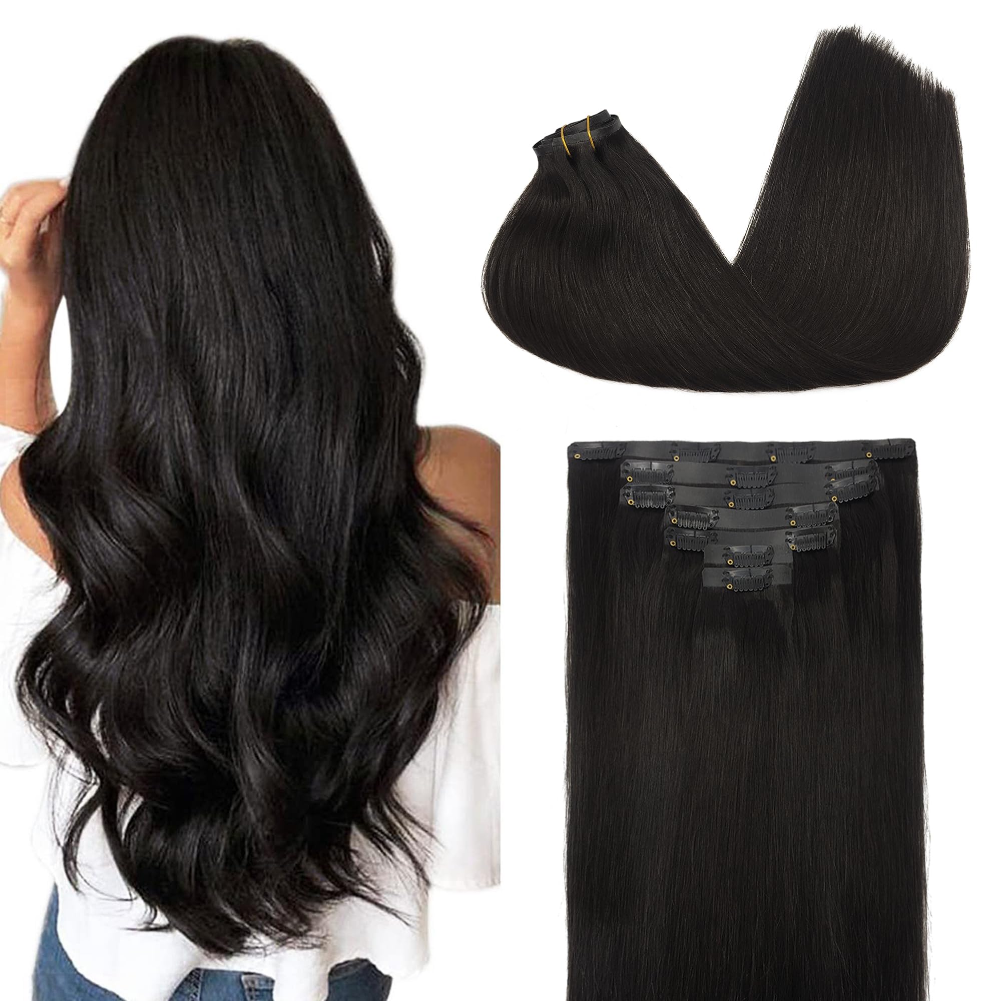 GOO GOO Clip in Hair Extensions Human Hair, 14inch 120g 7Pcs, 3/8/613 Balayage Walnut Brown to Ash Brown and Bleach Blonde, Hair extensions for women, Human Hair Extensions Clip in - pokemaGOO GOO Clip in Hair Extensions Human Hair, 14inch 120g 7Pcs, 3/8/613 Balayage Walnut Brown to Ash Brown and Bleach Blonde, Hair extensions for women, Human Hair Extensions Clip in