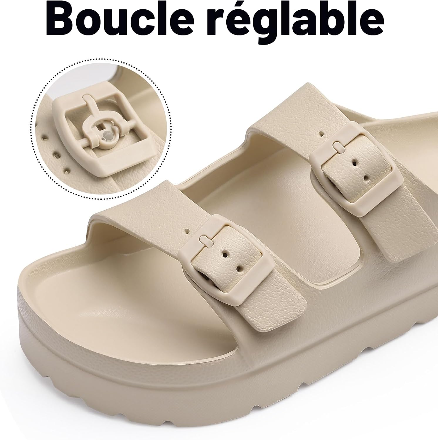 Goosecret Sandales à plateforme de marche confortables pour femme | Sandales légères en mousse à enfiler avec boucle réglable, sandales pour la plage et le quotidien - pokemaGoosecret Sandales à plateforme de marche confortables pour femme | Sandales légères en mousse à enfiler avec boucle réglable, sandales pour la plage et le quotidien