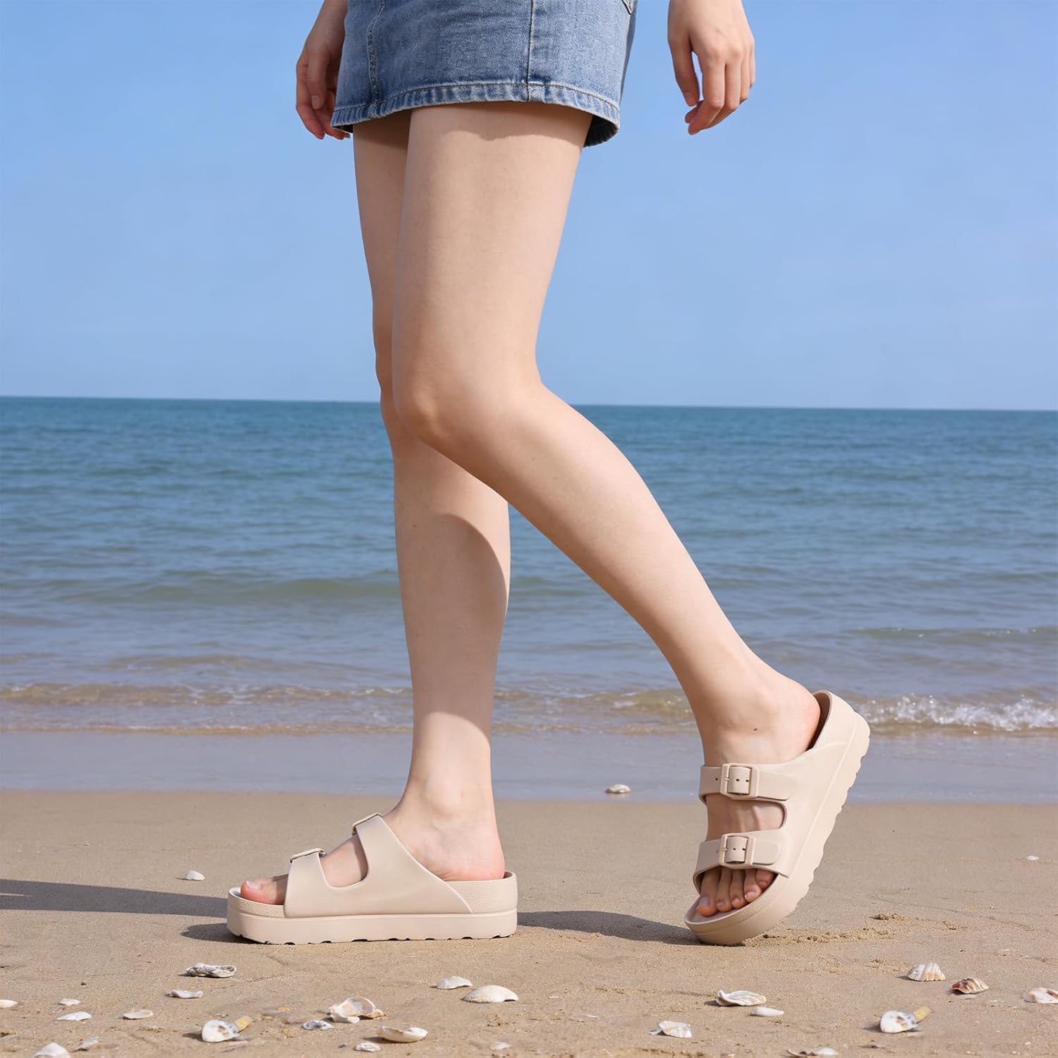 Goosecret Sandales à plateforme de marche confortables pour femme | Sandales légères en mousse à enfiler avec boucle réglable, sandales pour la plage et le quotidien - pokemaGoosecret Sandales à plateforme de marche confortables pour femme | Sandales légères en mousse à enfiler avec boucle réglable, sandales pour la plage et le quotidien