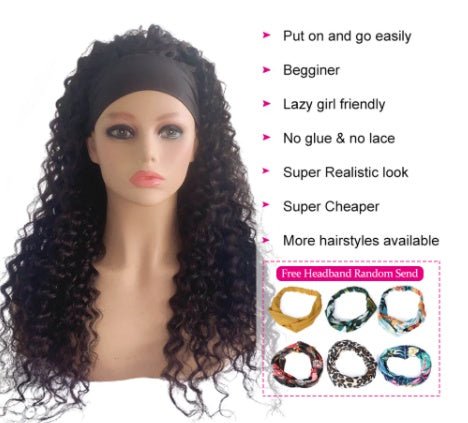 Hair Band Wig Ladies Chemical Fiber Wig - pokema7d0baec7f999e90b4a4abdd9a2620472