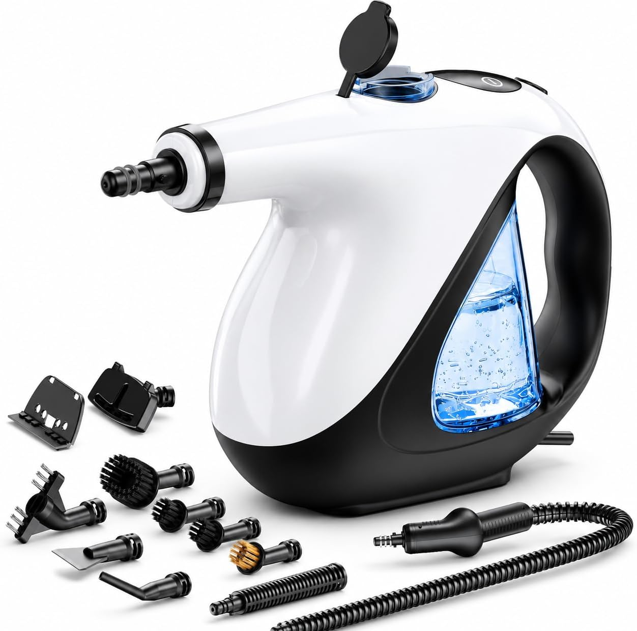 Handheld Steam Cleaner for Home 3s Instant Heat-Up No Need to Wait, Upgrade 2 LB Light Weight Easy Refill Portable Steamer Cleaner for Furniture Couch Grout Walls Kitchenware Cleaning (White) - pokemaHandheld Steam Cleaner for Home 3s Instant Heat-Up No Need to Wait, Upgrade 2 LB Light Weight Easy Refill Portable Steamer Cleaner for Furniture Couch Grout Walls Kitchenware Cleaning (White)