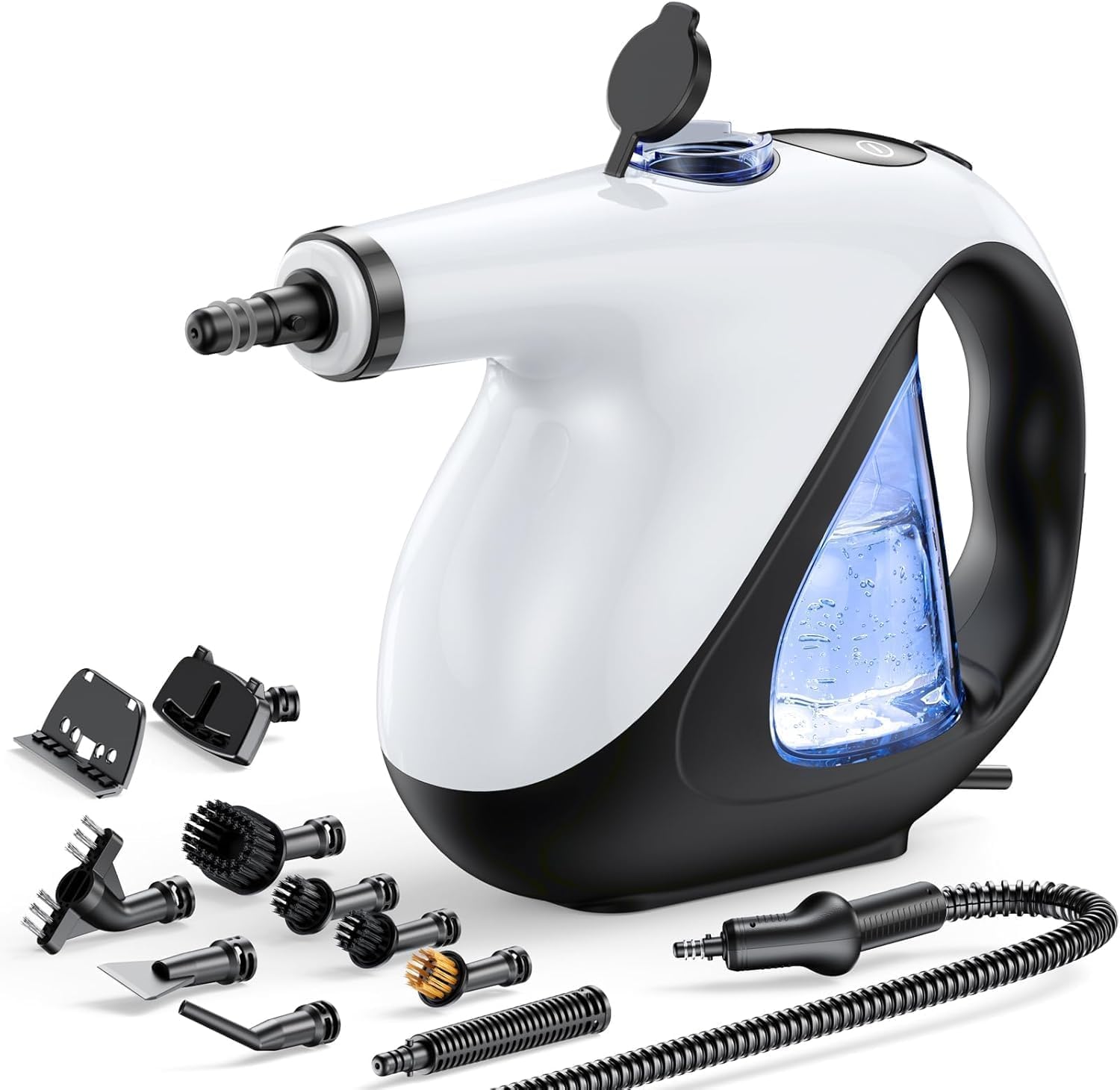 Handheld Steam Cleaner for Home 3s Instant Heat-Up No Need to Wait, Upgrade 2 LB Light Weight Easy Refill Portable Steamer Cleaner for Furniture Couch Grout Walls Kitchenware Cleaning (White) - pokemaHandheld Steam Cleaner for Home 3s Instant Heat-Up No Need to Wait, Upgrade 2 LB Light Weight Easy Refill Portable Steamer Cleaner for Furniture Couch Grout Walls Kitchenware Cleaning (White)