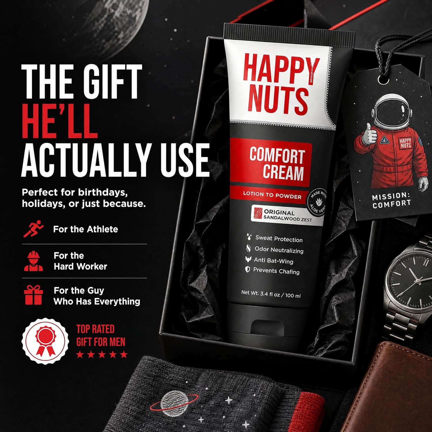 Happy Nuts Comfort Cream Deodorant For Men: Anti-Chafing Sweat Defense, Odor Control, Aluminum-Free Mens Deodorant & Hygiene Products for Men's Private Parts - pokemaHappy Nuts Comfort Cream Deodorant For Men: Anti-Chafing Sweat Defense, Odor Control, Aluminum-Free Mens Deodorant & Hygiene Products for Men's Private Parts