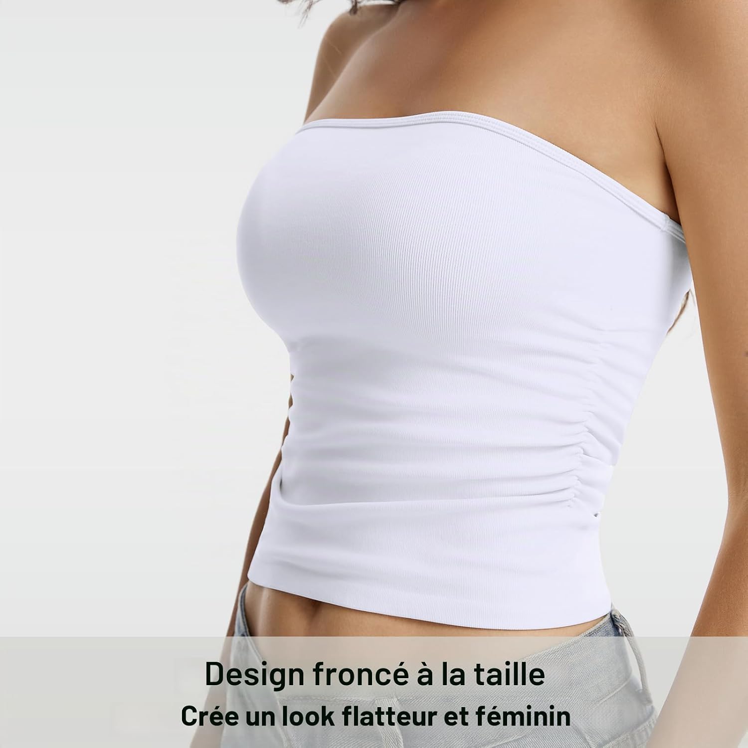 Haut tube sans bretelles pour femme, sans manches, dos nu, chemises basiques, tenues d'été - pokemaHaut tube sans bretelles pour femme, sans manches, dos nu, chemises basiques, tenues d'été