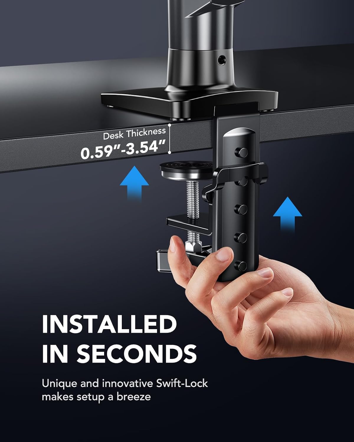 HUANUO Single Monitor Mount, 13 to 32 Inch Design Monitor Arm, Adjustable Stand, Vesa Mount with Clamp and Grommet Base - Fits 4.4 to 19.8lbs LCD Computer Monitors - pokemaHUANUO Single Monitor Mount, 13 to 32 Inch Design Monitor Arm, Adjustable Stand, Vesa Mount with Clamp and Grommet Base - Fits 4.4 to 19.8lbs LCD Computer Monitors