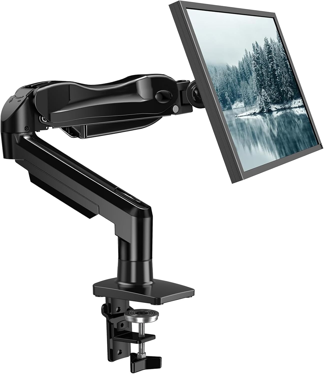 HUANUO Single Monitor Mount, 13 to 32 Inch Design Monitor Arm, Adjustable Stand, Vesa Mount with Clamp and Grommet Base - Fits 4.4 to 19.8lbs LCD Computer Monitors - pokemaHUANUO Single Monitor Mount, 13 to 32 Inch Design Monitor Arm, Adjustable Stand, Vesa Mount with Clamp and Grommet Base - Fits 4.4 to 19.8lbs LCD Computer Monitors