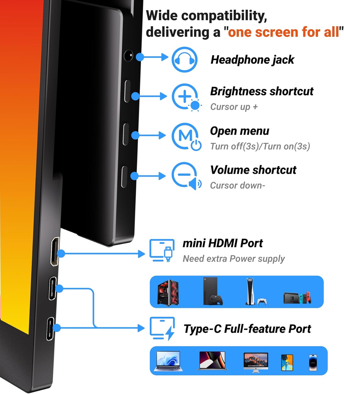 Ingnok Portable Monitor for Laptop with Adjustable Stand,15.6 Inch | FHD 1080P,USB C mini HDMI Laptop Screen Extender for Laptop,mini PC,Mac,Built-in Speakers,1.44lb Easy to Setup,60hz - pokemaIngnok Portable Monitor for Laptop with Adjustable Stand,15.6 Inch | FHD 1080P,USB C mini HDMI Laptop Screen Extender for Laptop,mini PC,Mac,Built-in Speakers,1.44lb Easy to Setup,60hz