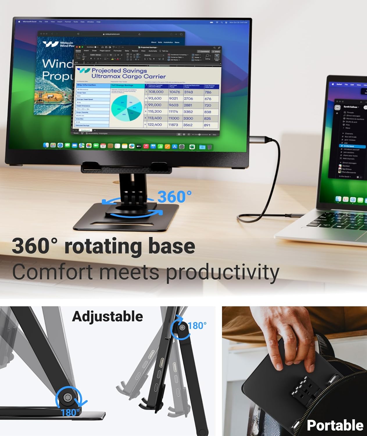Ingnok Portable Monitor for Laptop with Adjustable Stand,15.6 Inch | FHD 1080P,USB C mini HDMI Laptop Screen Extender for Laptop,mini PC,Mac,Built-in Speakers,1.44lb Easy to Setup,60hz - pokemaIngnok Portable Monitor for Laptop with Adjustable Stand,15.6 Inch | FHD 1080P,USB C mini HDMI Laptop Screen Extender for Laptop,mini PC,Mac,Built-in Speakers,1.44lb Easy to Setup,60hz
