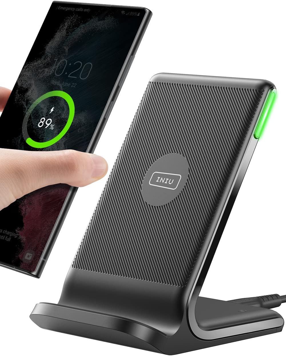 INIU Wireless Charger, 15W Fast Wireless Charging Stand with Sleep-Friendly Adaptive Light for iPhone 17 16 15 14 13 12 Pro Max Plus Samsung Galaxy S23 S22 Ultra S21 Note 20 Google etc - pokemaINIU Wireless Charger, 15W Fast Wireless Charging Stand with Sleep-Friendly Adaptive Light for iPhone 17 16 15 14 13 12 Pro Max Plus Samsung Galaxy S23 S22 Ultra S21 Note 20 Google etc