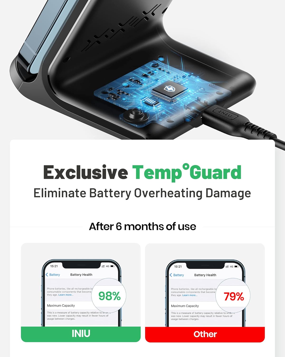 INIU Wireless Charger, 15W Fast Wireless Charging Stand with Sleep-Friendly Adaptive Light for iPhone 17 16 15 14 13 12 Pro Max Plus Samsung Galaxy S23 S22 Ultra S21 Note 20 Google etc - pokemaINIU Wireless Charger, 15W Fast Wireless Charging Stand with Sleep-Friendly Adaptive Light for iPhone 17 16 15 14 13 12 Pro Max Plus Samsung Galaxy S23 S22 Ultra S21 Note 20 Google etc