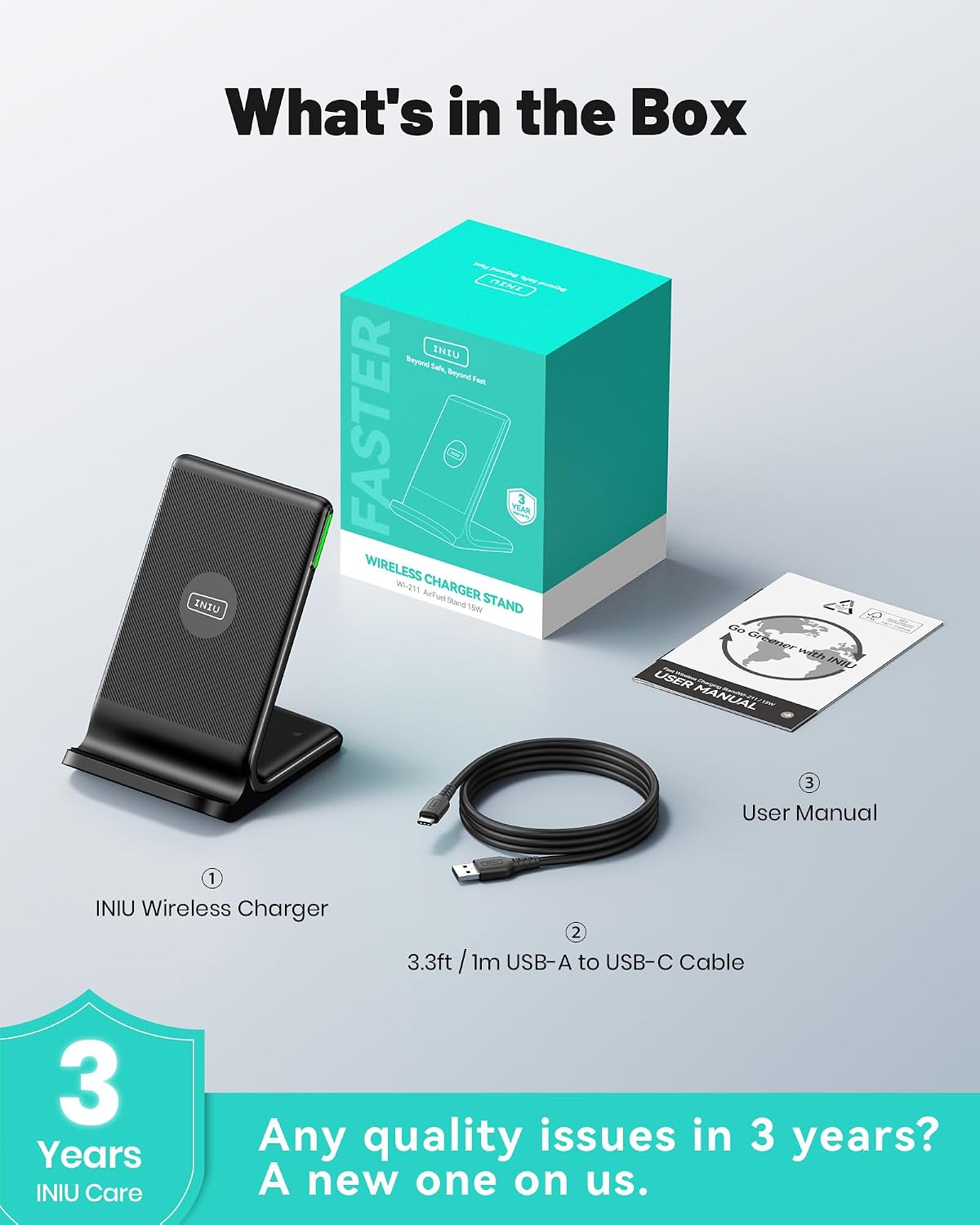 INIU Wireless Charger, 15W Fast Wireless Charging Stand with Sleep-Friendly Adaptive Light for iPhone 17 16 15 14 13 12 Pro Max Plus Samsung Galaxy S23 S22 Ultra S21 Note 20 Google etc - pokemaINIU Wireless Charger, 15W Fast Wireless Charging Stand with Sleep-Friendly Adaptive Light for iPhone 17 16 15 14 13 12 Pro Max Plus Samsung Galaxy S23 S22 Ultra S21 Note 20 Google etc