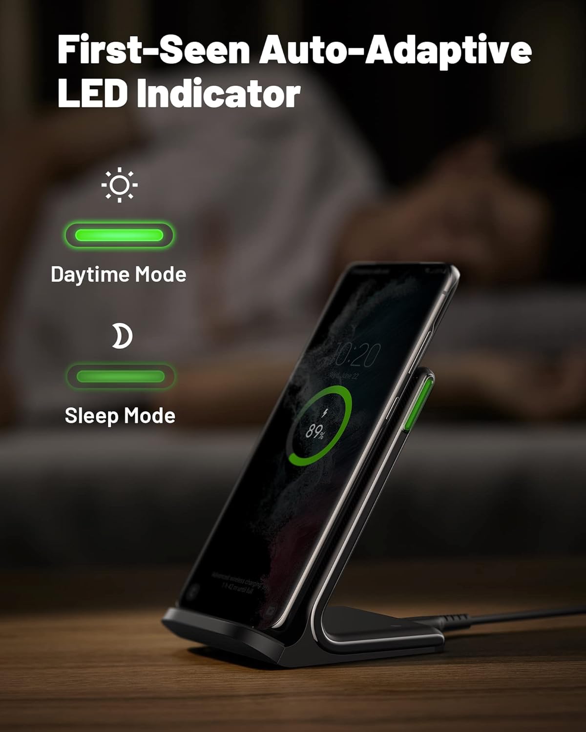 INIU Wireless Charger, 15W Fast Wireless Charging Stand with Sleep-Friendly Adaptive Light for iPhone 17 16 15 14 13 12 Pro Max Plus Samsung Galaxy S23 S22 Ultra S21 Note 20 Google etc - pokemaINIU Wireless Charger, 15W Fast Wireless Charging Stand with Sleep-Friendly Adaptive Light for iPhone 17 16 15 14 13 12 Pro Max Plus Samsung Galaxy S23 S22 Ultra S21 Note 20 Google etc