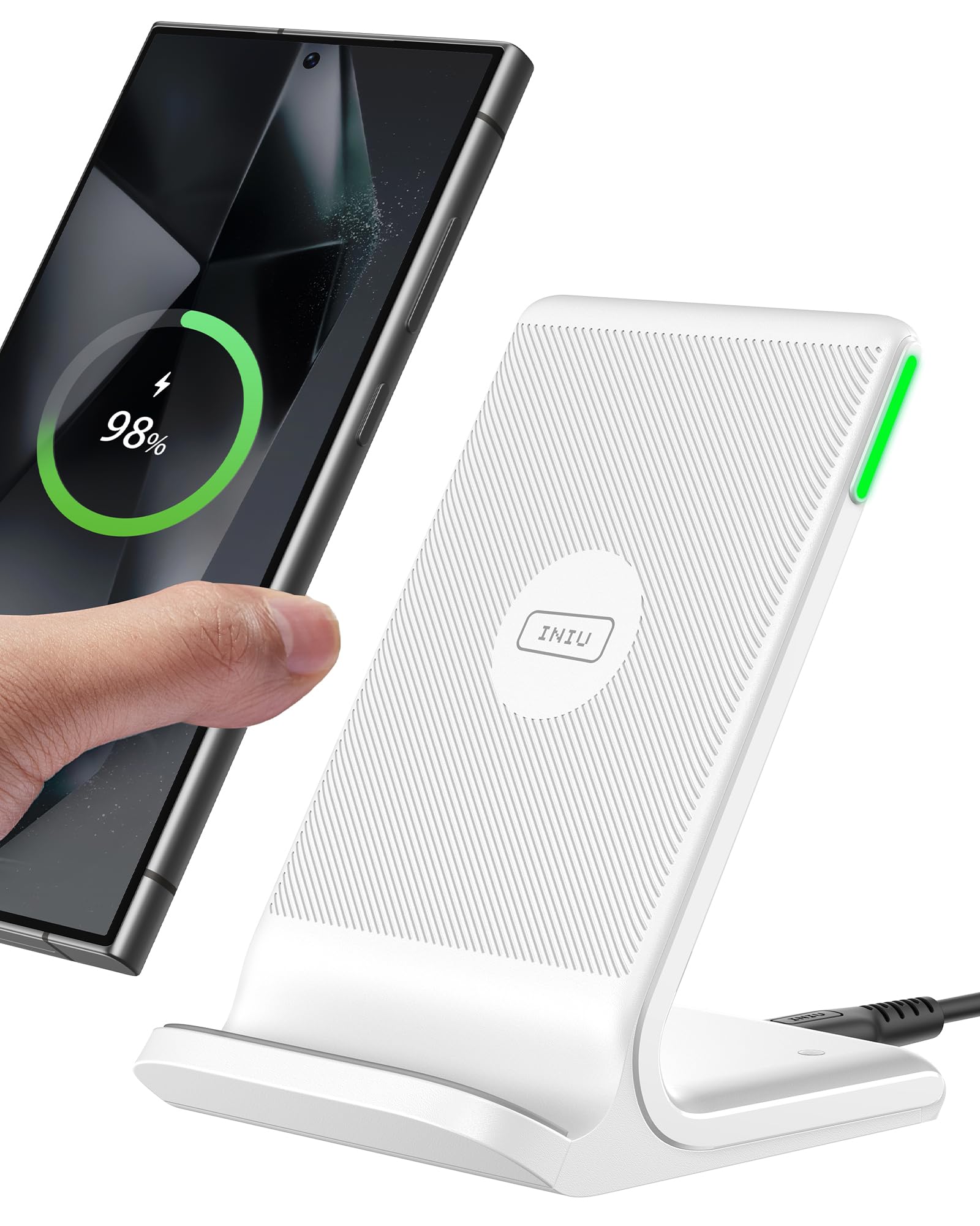 INIU Wireless Charger, 15W Fast Wireless Charging Stand with Sleep-Friendly Adaptive Light for iPhone 17 16 15 14 13 12 Pro Max Plus Samsung Galaxy S23 S22 Ultra S21 Note 20 Google etc - pokemaINIU Wireless Charger, 15W Fast Wireless Charging Stand with Sleep-Friendly Adaptive Light for iPhone 17 16 15 14 13 12 Pro Max Plus Samsung Galaxy S23 S22 Ultra S21 Note 20 Google etc