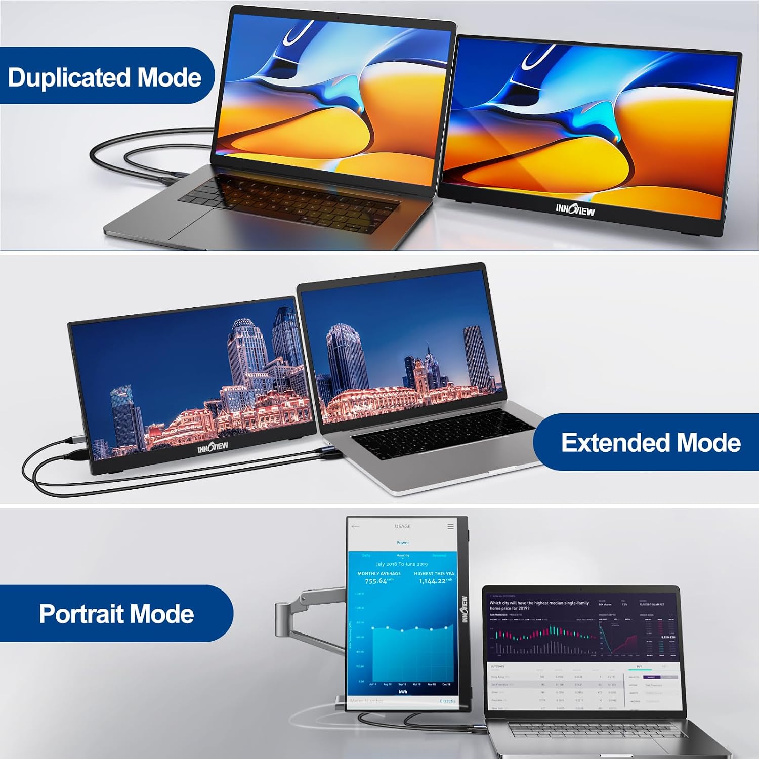 InnoView Portable Monitor 15.6" 1080P Portable Monitor for Laptop with Protective Sleeve Built-in 90° Adjustable Stand USB C HDMI Ultra-Slim Laptop Screen Extender for MacBook Phone PS Xbox Switch - pokemaInnoView Portable Monitor 15.6" 1080P Portable Monitor for Laptop with Protective Sleeve Built-in 90° Adjustable Stand USB C HDMI Ultra-Slim Laptop Screen Extender for MacBook Phone PS Xbox Switch