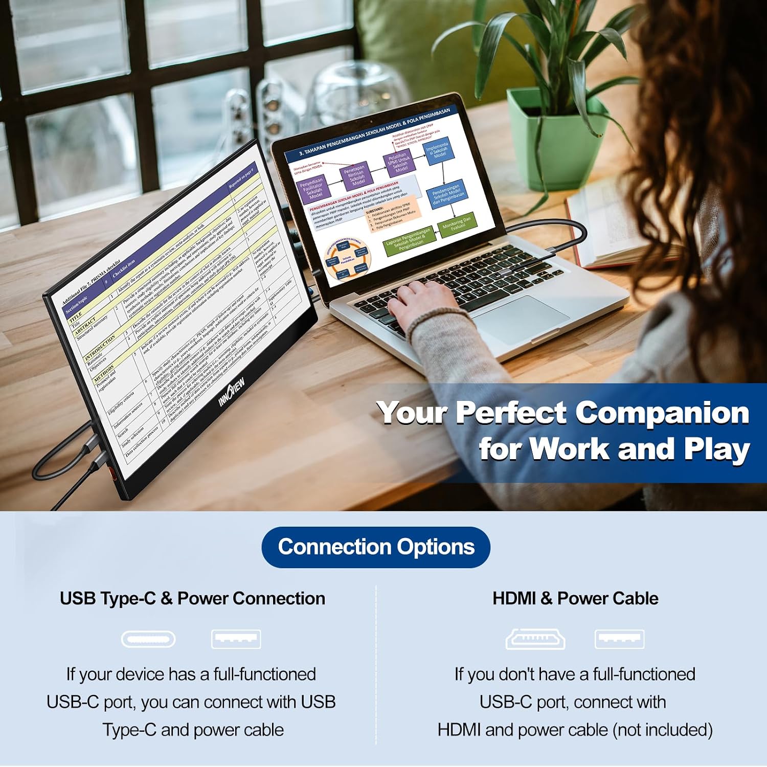 InnoView Portable Monitor 15.6" 1080P Portable Monitor for Laptop with Protective Sleeve Built-in 90° Adjustable Stand USB C HDMI Ultra-Slim Laptop Screen Extender for MacBook Phone PS Xbox Switch - pokemaInnoView Portable Monitor 15.6" 1080P Portable Monitor for Laptop with Protective Sleeve Built-in 90° Adjustable Stand USB C HDMI Ultra-Slim Laptop Screen Extender for MacBook Phone PS Xbox Switch