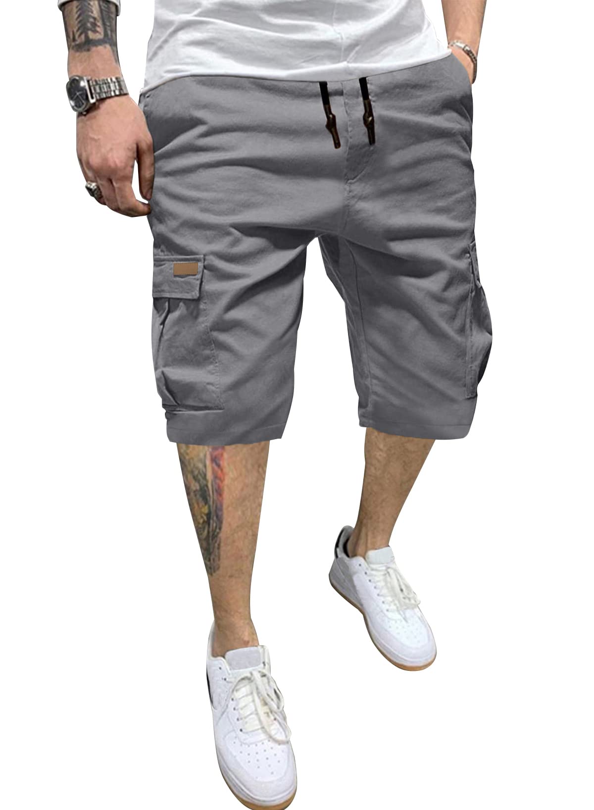 JMIERR Men's Cargo Shorts Casual Drawstring Twill Beach Shorts with Pockets | Relaxed Fit, Sports, Stretch, Cotton, Elastic Waist, Hiking, Outdoor, Summer, Chino Shorts, Vacation, Athletic - pokemaJMIERR Men's Cargo Shorts Casual Drawstring Twill Beach Shorts with Pockets | Relaxed Fit, Sports, Stretch, Cotton, Elastic Waist, Hiking, Outdoor, Summer, Chino Shorts, Vacation, Athletic