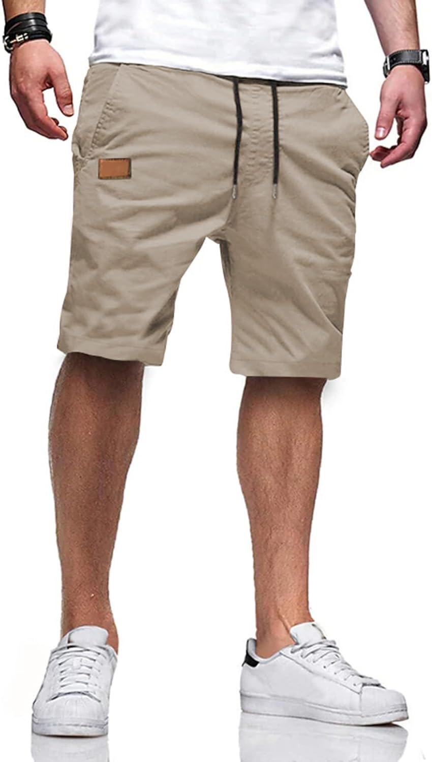 JMIERR Men's Drawstring Shorts Casual Twill Chino Shorts with Pockets | Workout, Summer, Stretch, Cotton, Golf, Elastic Waist, Beach, Relaxed Fit, Big Tall, Hawaiian, Jogger Shorts - pokemaJMIERR Men's Drawstring Shorts Casual Twill Chino Shorts with Pockets | Workout, Summer, Stretch, Cotton, Golf, Elastic Waist, Beach, Relaxed Fit, Big Tall, Hawaiian, Jogger Shorts