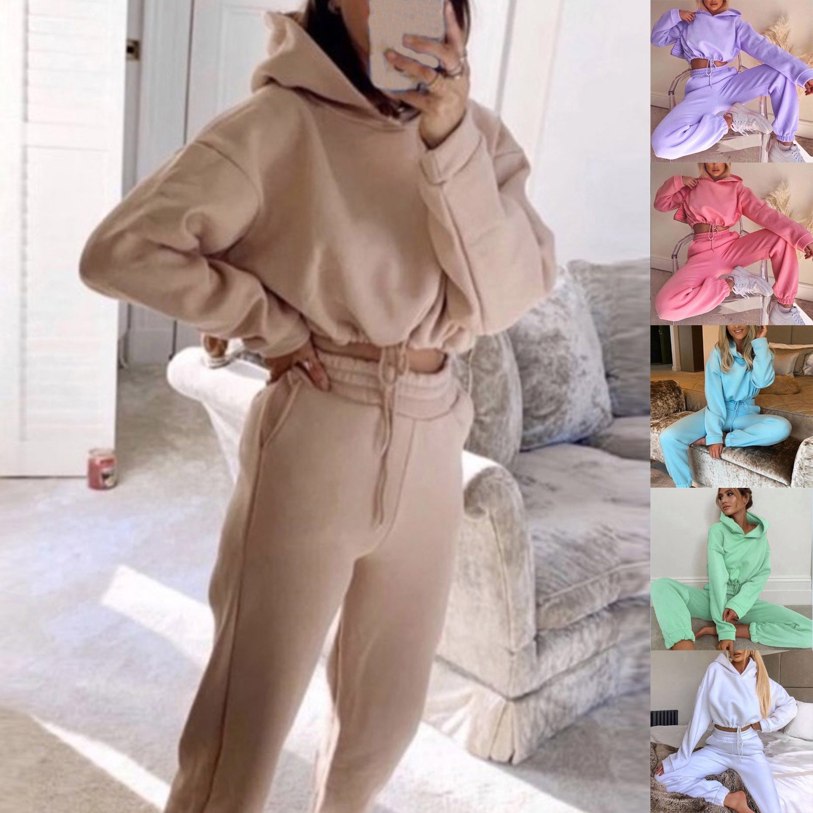 Jogging Suits For Women 2 Piece Sweatsuits Tracksuits Sexy Long Sleeve HoodieCasual Fitness Sportswear - pokema86e9ca7e9a15b564dc662f8bd7ddd4bd