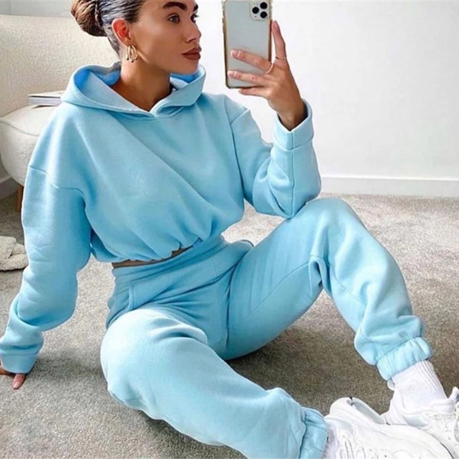 Jogging Suits For Women 2 Piece Sweatsuits Tracksuits Sexy Long Sleeve HoodieCasual Fitness Sportswear - pokema500350998a04965b3d315af6ae93662c