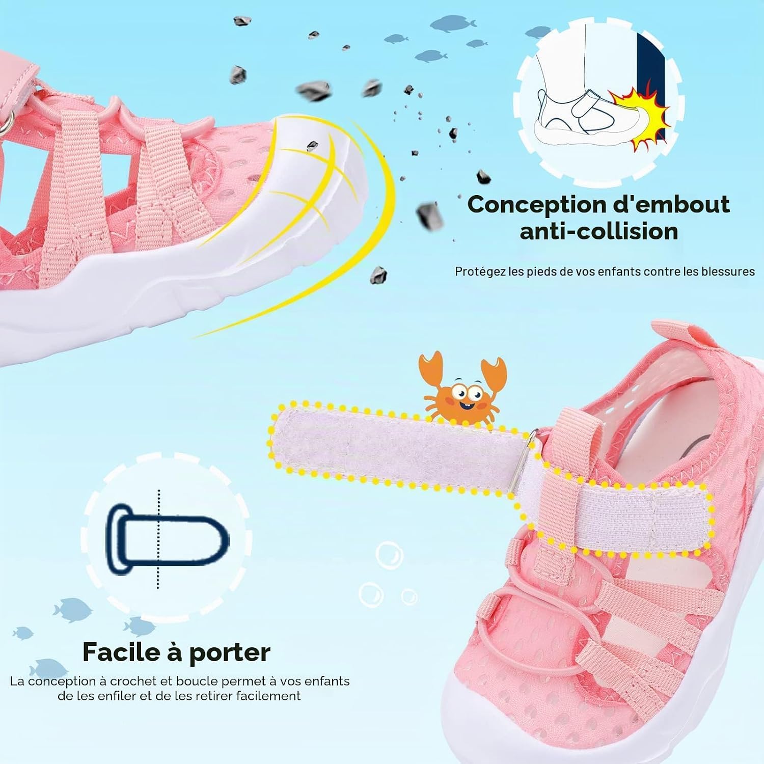 JOINFREE Chaussures aquatiques respirantes Qucik Dry Sport Plage Sandales légères Pieds nus flexibles - pokemaJOINFREE Chaussures aquatiques respirantes Qucik Dry Sport Plage Sandales légères Pieds nus flexibles