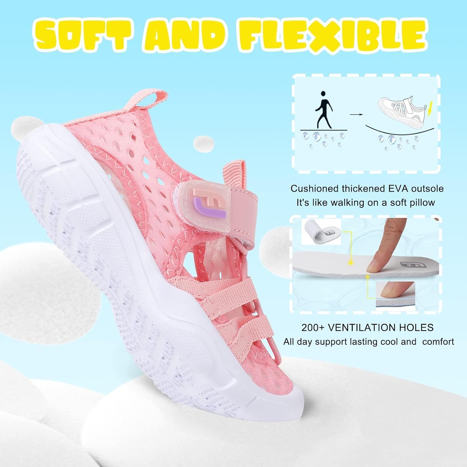 JOINFREE Chaussures aquatiques respirantes Qucik Dry Sport Plage Sandales légères Pieds nus flexibles - pokemaJOINFREE Chaussures aquatiques respirantes Qucik Dry Sport Plage Sandales légères Pieds nus flexibles