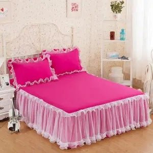 Korean Style Lace One-piece Princess Bedspread Lace Bed Cover Thick Mattress Protection Cover Sheet - pokemaeb182b0fcb3fa1eb91aa18bbfbbe553