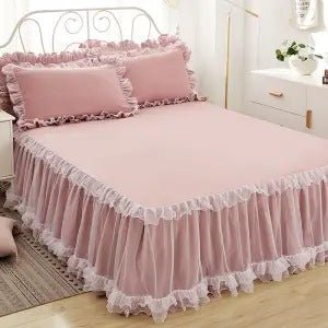 Korean Style Lace One-piece Princess Bedspread Lace Bed Cover Thick Mattress Protection Cover Sheet - pokema65bc74f39026c31105ab4716944e4ff9