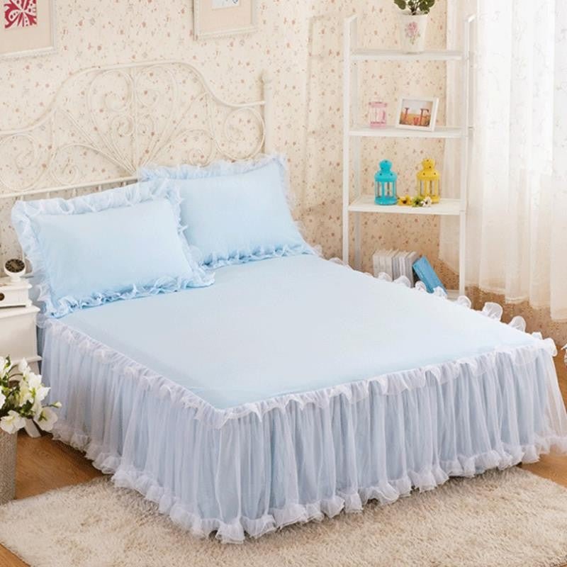 Korean Style Lace One-piece Princess Bedspread Lace Bed Cover Thick Mattress Protection Cover Sheet - pokema1d7c6ad25f217558cabf0f438e2757eb