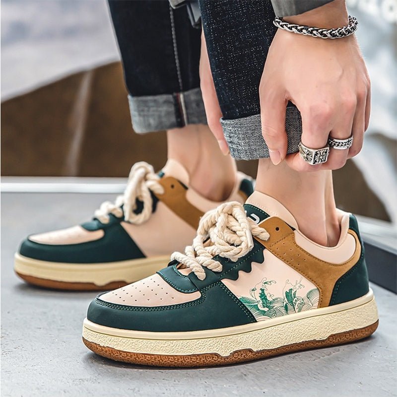 Lace-up Casual Shoes Men Soft Thick Sole Fashion Comfortable Breathable Flats Sneakers Student Platform Outdoor Walking Shoes - pokemab9faf893789985b611aa2193781e7678
