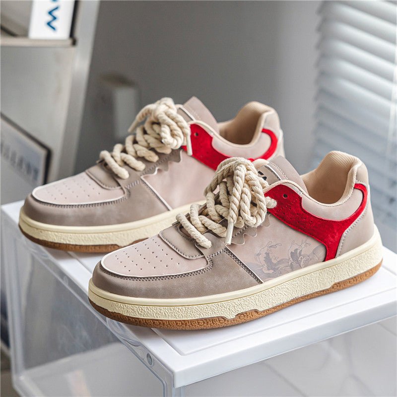 Lace-up Casual Shoes Men Soft Thick Sole Fashion Comfortable Breathable Flats Sneakers Student Platform Outdoor Walking Shoes - pokemaf193f9794a07660e08c48305f68591b6