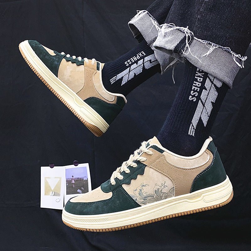 Lace-up Casual Shoes Men Soft Thick Sole Fashion Comfortable Breathable Flats Sneakers Student Platform Outdoor Walking Shoes - pokema280758964fc6934a198296623f52f6d1