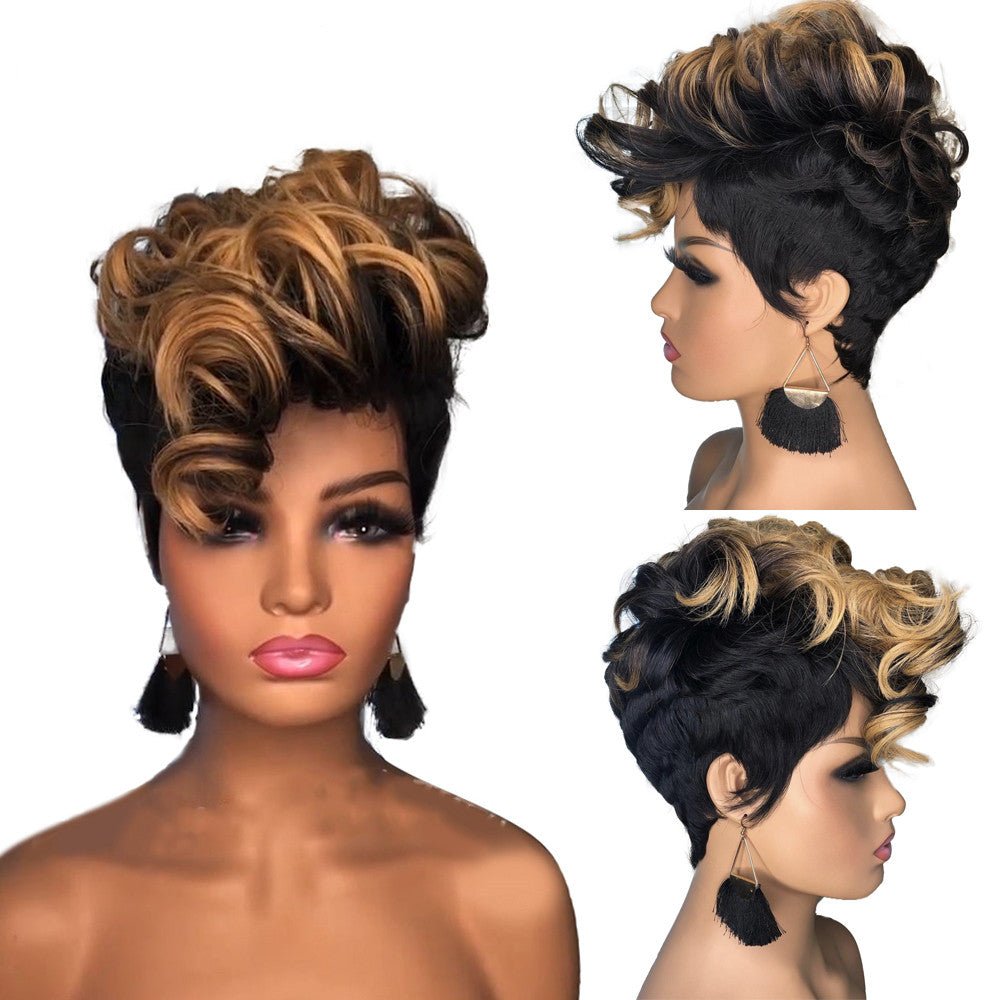 Ladies African Small Curly Hair Dyeing Short Curly Hair Wig Button Net Hair Cover - pokema5cdc5899a6b9dae759fbeaff0f7c11d0