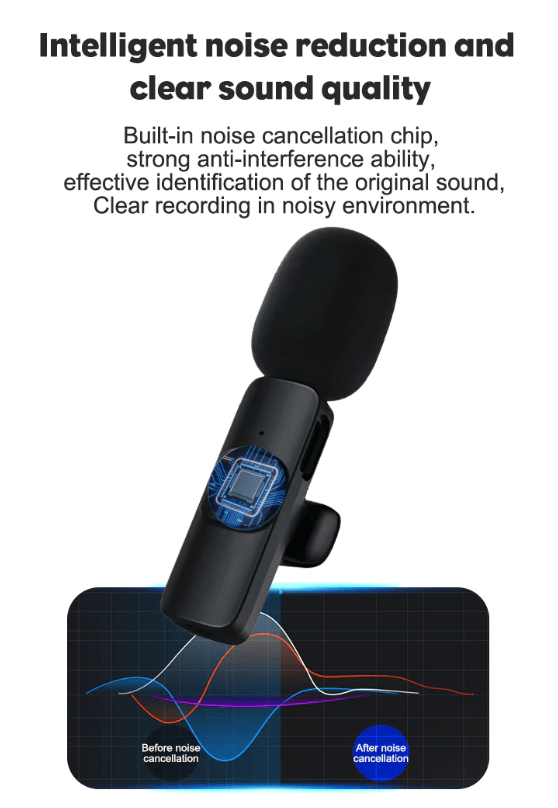 Lavalier Microphone Wireless Audio Video Recording Mini Mic For Android/iPhone - pokemaLavalier Microphone Wireless Audio Video Recording Mini Mic For Android/iPhone