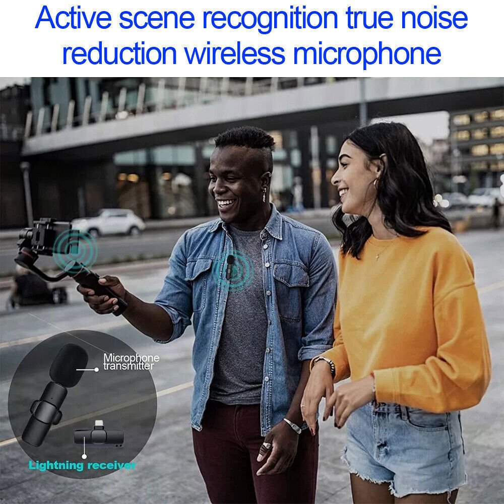 Lavalier Microphone Wireless Audio Video Recording Mini Mic For Android/iPhone - pokemaLavalier Microphone Wireless Audio Video Recording Mini Mic For Android/iPhone