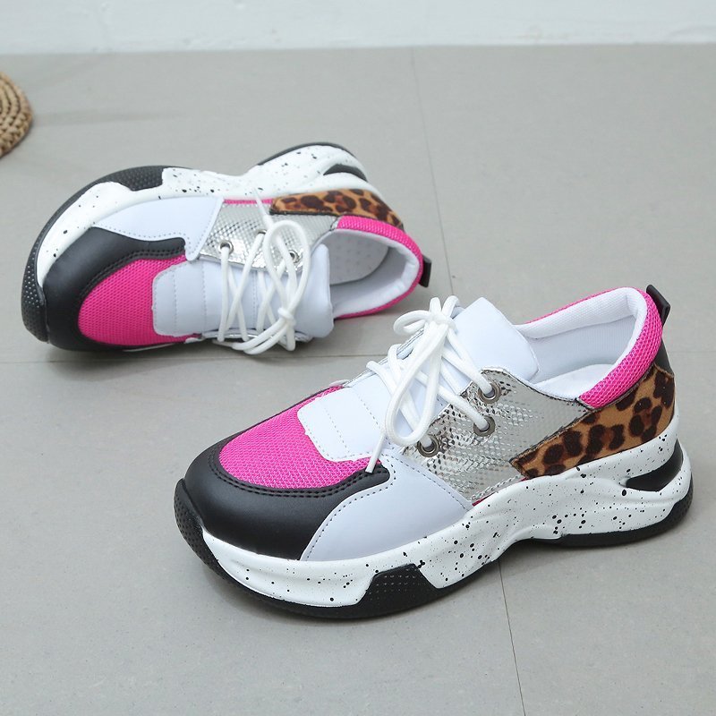 Leopard Print Sneakers Women Lace Up Walking Running Sports Shoes - pokemae8d87db5bf1625006bfa86addd9035da