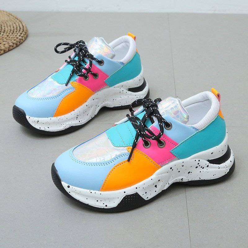 Leopard Print Sneakers Women Lace Up Walking Running Sports Shoes - pokema2c284753774f5d5004bb7426f63dde8b
