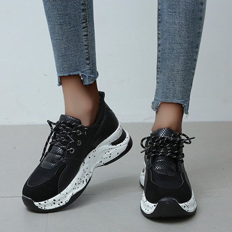 Leopard Print Sneakers Women Lace Up Walking Running Sports Shoes - pokema1cef28adf01a0a936f14650ca5d5d00a