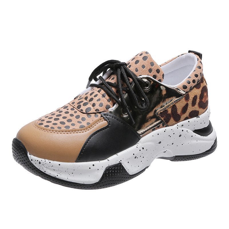 Leopard Print Sneakers Women Lace Up Walking Running Sports Shoes - pokemab46c69e69076c61f4d5b5277aa1d47bd