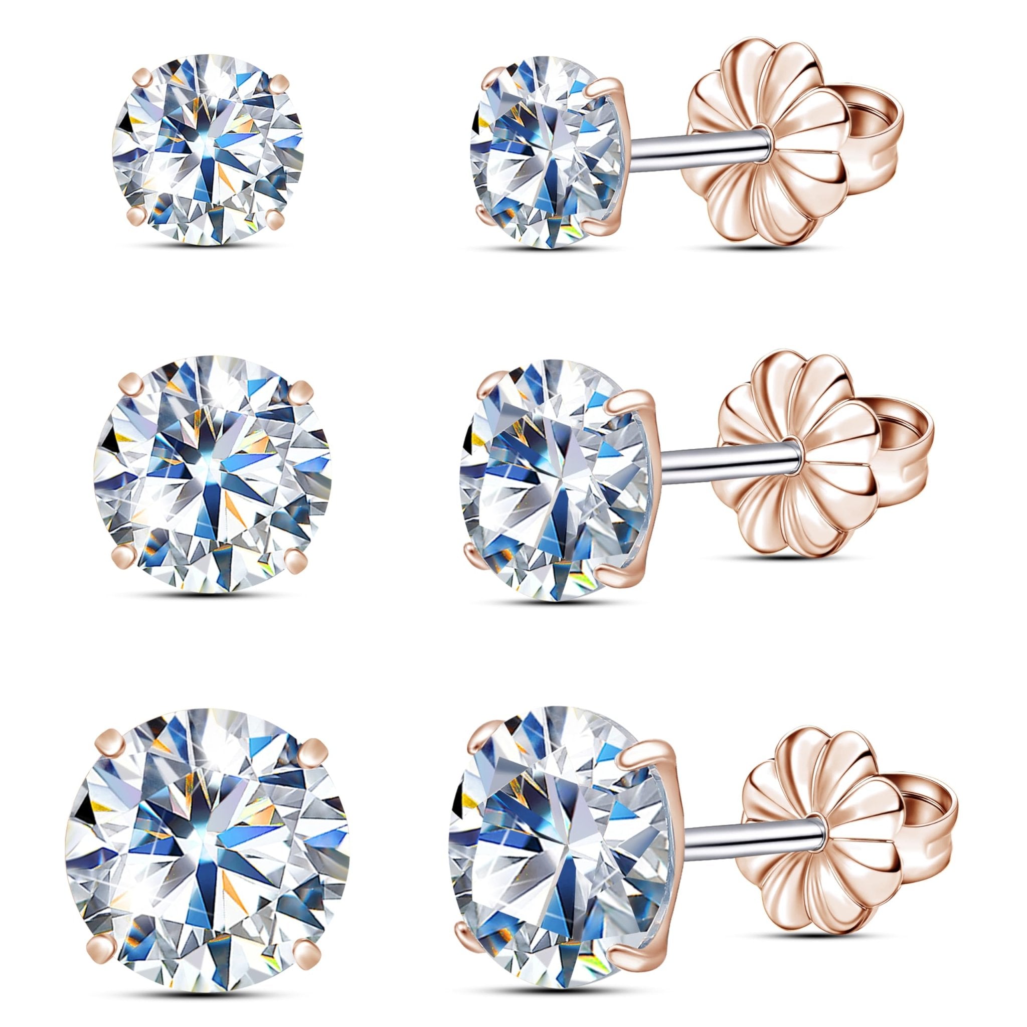 Limerencia Lot de 3 paires de boucles d'oreilles à tige en moissanite en titane, couleur D, clarté VVS1, boucles d'oreilles en moissanite créées en laboratoire, hypoallergéniques G23 pur titane pour - pokemaLimerencia Lot de 3 paires de boucles d'oreilles à tige en moissanite en titane, couleur D, clarté VVS1, boucles d'oreilles en moissanite créées en laboratoire, hypoallergéniques G23 pur titane pour