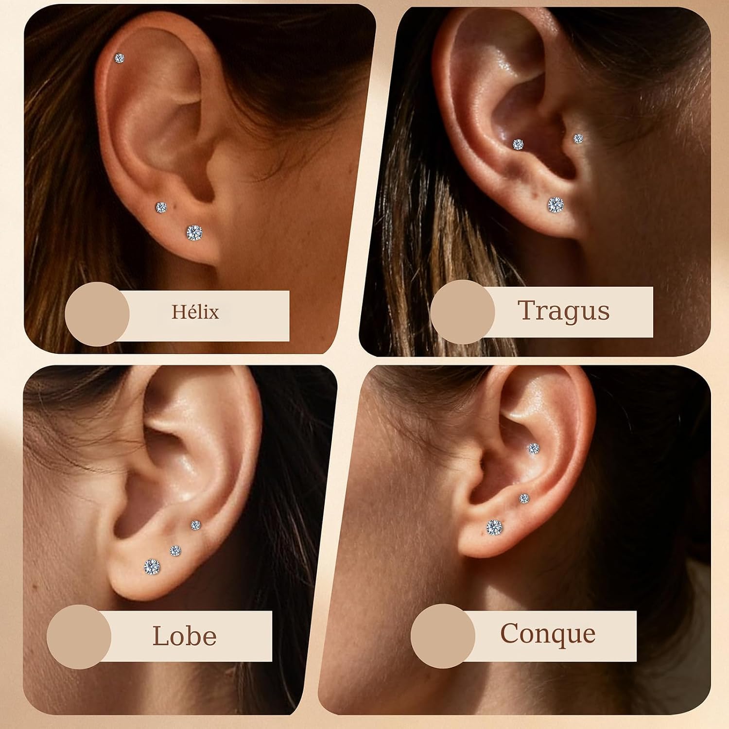 Limerencia Lot de 3 paires de boucles d'oreilles à tige en moissanite en titane, couleur D, clarté VVS1, boucles d'oreilles en moissanite créées en laboratoire, hypoallergéniques G23 pur titane pour - pokemaLimerencia Lot de 3 paires de boucles d'oreilles à tige en moissanite en titane, couleur D, clarté VVS1, boucles d'oreilles en moissanite créées en laboratoire, hypoallergéniques G23 pur titane pour