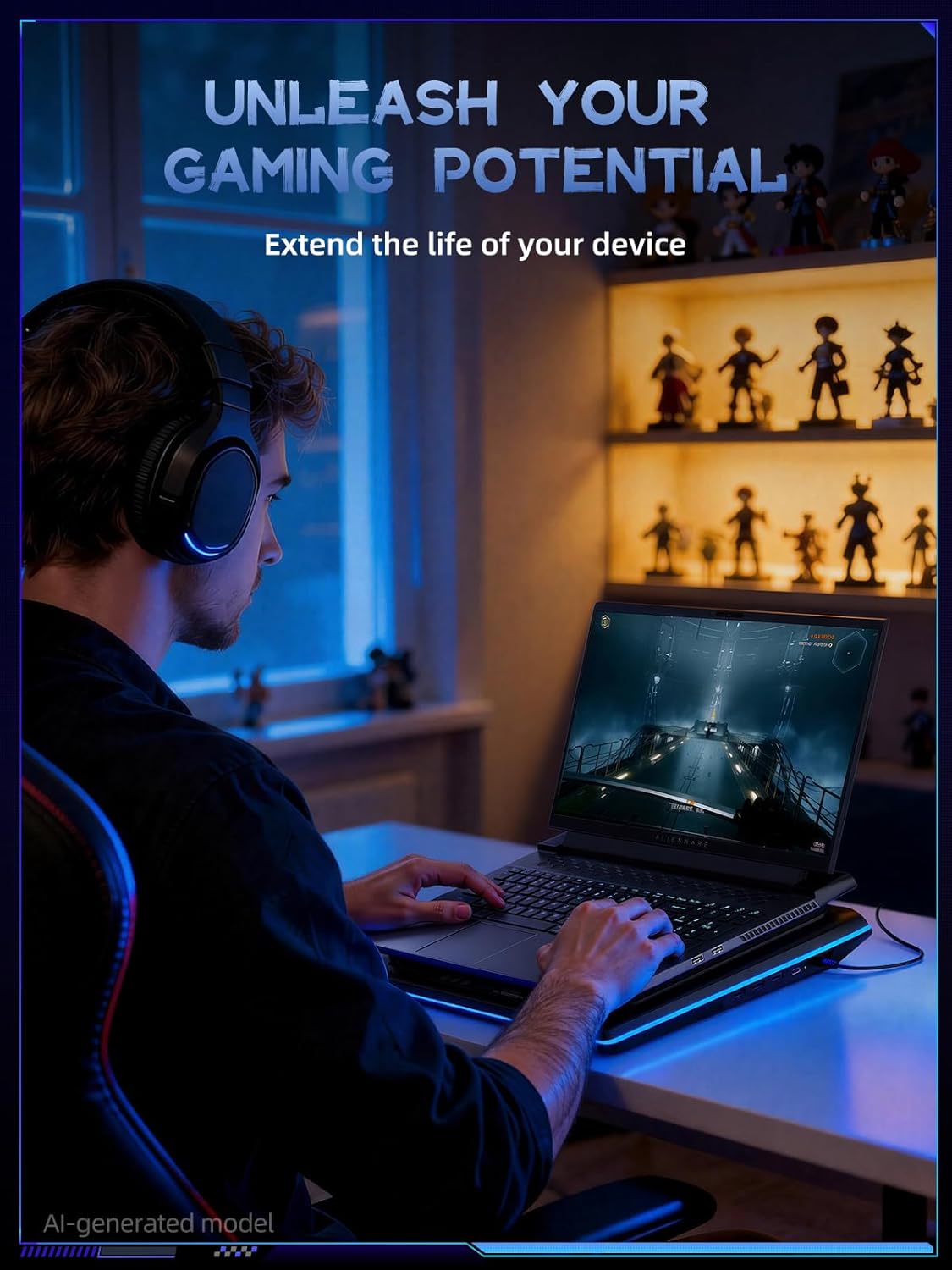 llano V12 RGB Laptop Cooling Pad with Powerful Turbofan Gaming Cooler Radiator with Infinitely Variable Speed, Touch Control, LCD Screen, 3-Port USB Hub, Seal Foam for Notebook Computer 15-19in - pokemallano V12 RGB Laptop Cooling Pad with Powerful Turbofan Gaming Cooler Radiator with Infinitely Variable Speed, Touch Control, LCD Screen, 3-Port USB Hub, Seal Foam for Notebook Computer 15-19in