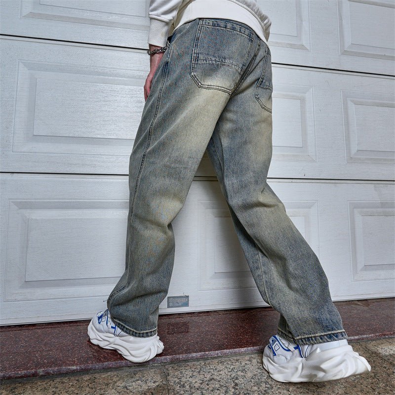 Loose-fitting Versatile Casual Blue Straight-leg Jeans - pokema82d9edfaea804775a82d5cf93a083de3