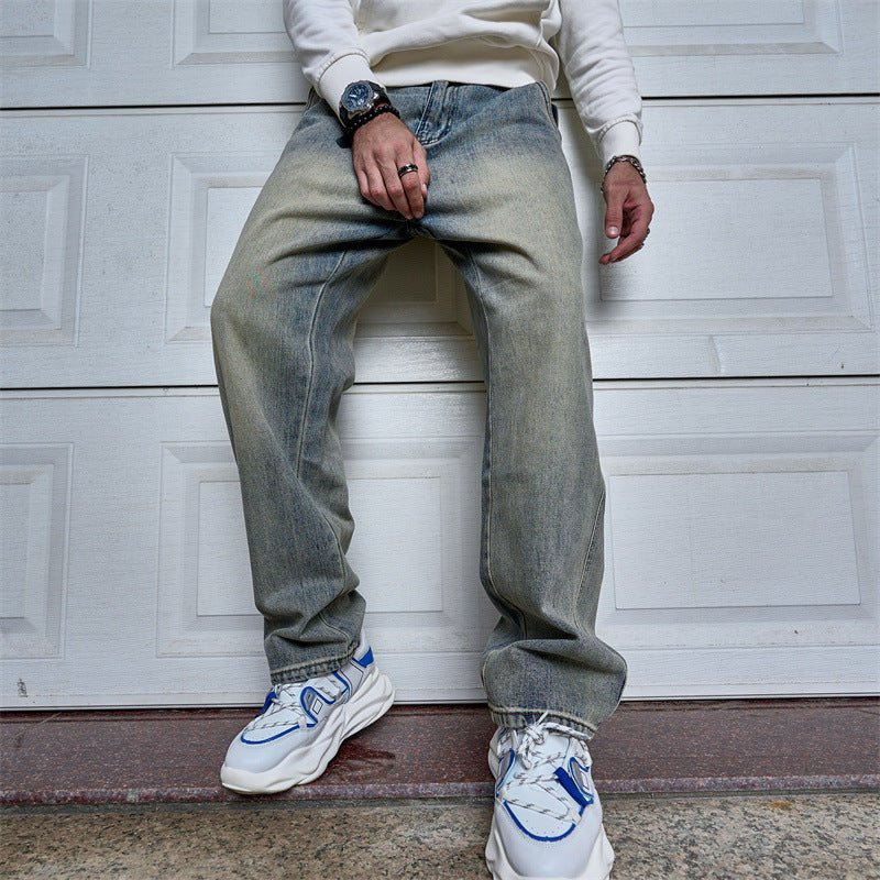 Loose-fitting Versatile Casual Blue Straight-leg Jeans - pokema1a44d2c8147a6fd5b681b3cca80ca283