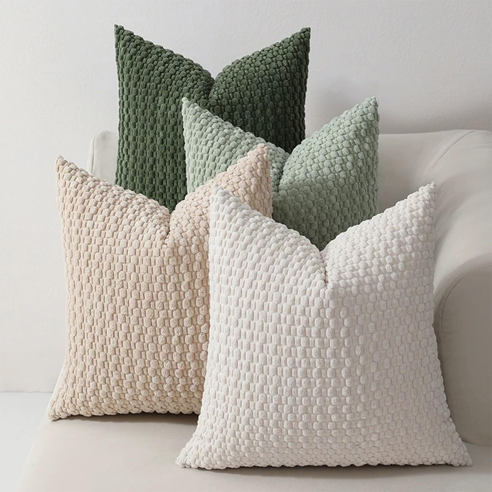 Lot de 1 housse de coussin décorative en velours côtelé, blanc ivoire, 45,7 x 45,7 cm | Tissu doux et durable, fermeture éclair dissimulée lisse, design à doublure propre pour une décoration de ferme moderne - pokemaLot de 1 housse de coussin décorative en velours côtelé, blanc ivoire, 45,7 x 45,7 cm | Tissu doux et durable, fermeture éclair dissimulée lisse, design à doublure propre pour une décoration de ferme moderne