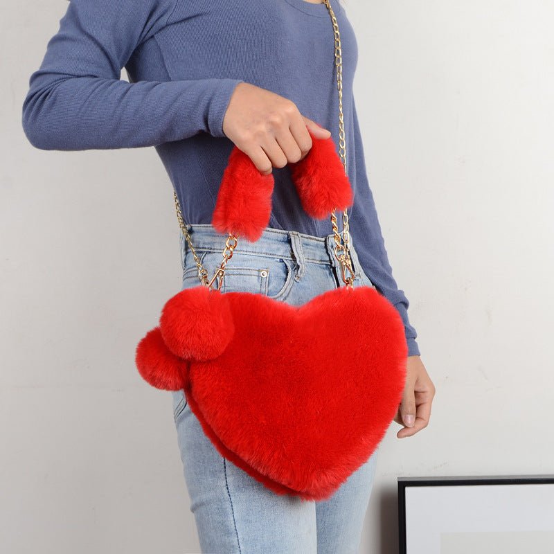 Love Bags Soft Plush Handbags Women Valentine's Day Party Bag - pokema67e255509b2fbbf70c45f85321d73179